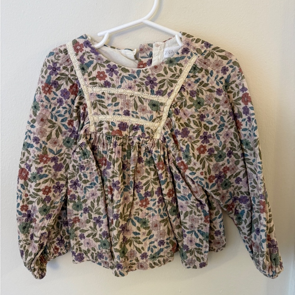 Zara Multicolor Floral Kids Blouse